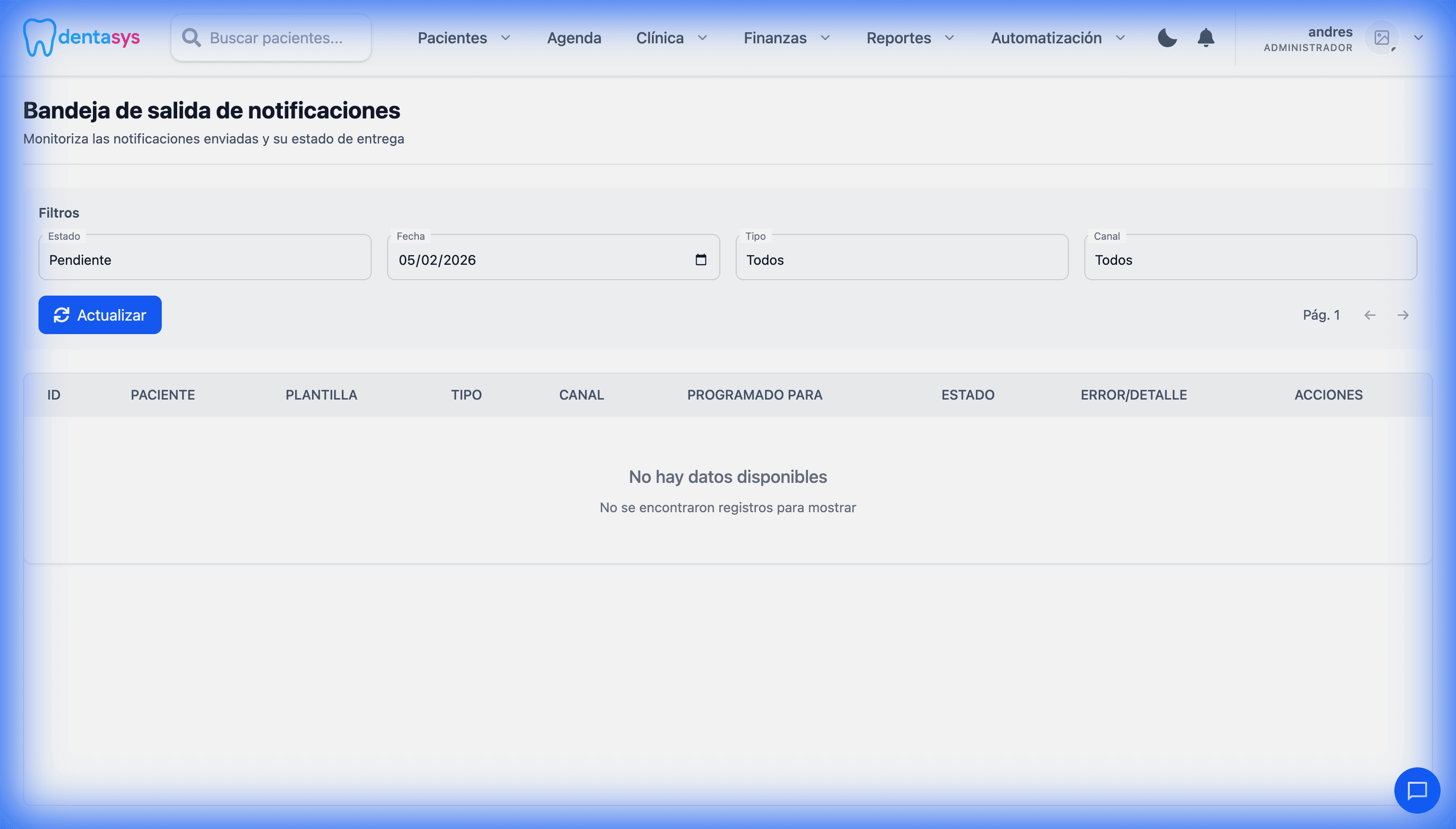 Bandeja de Salida de Automatización